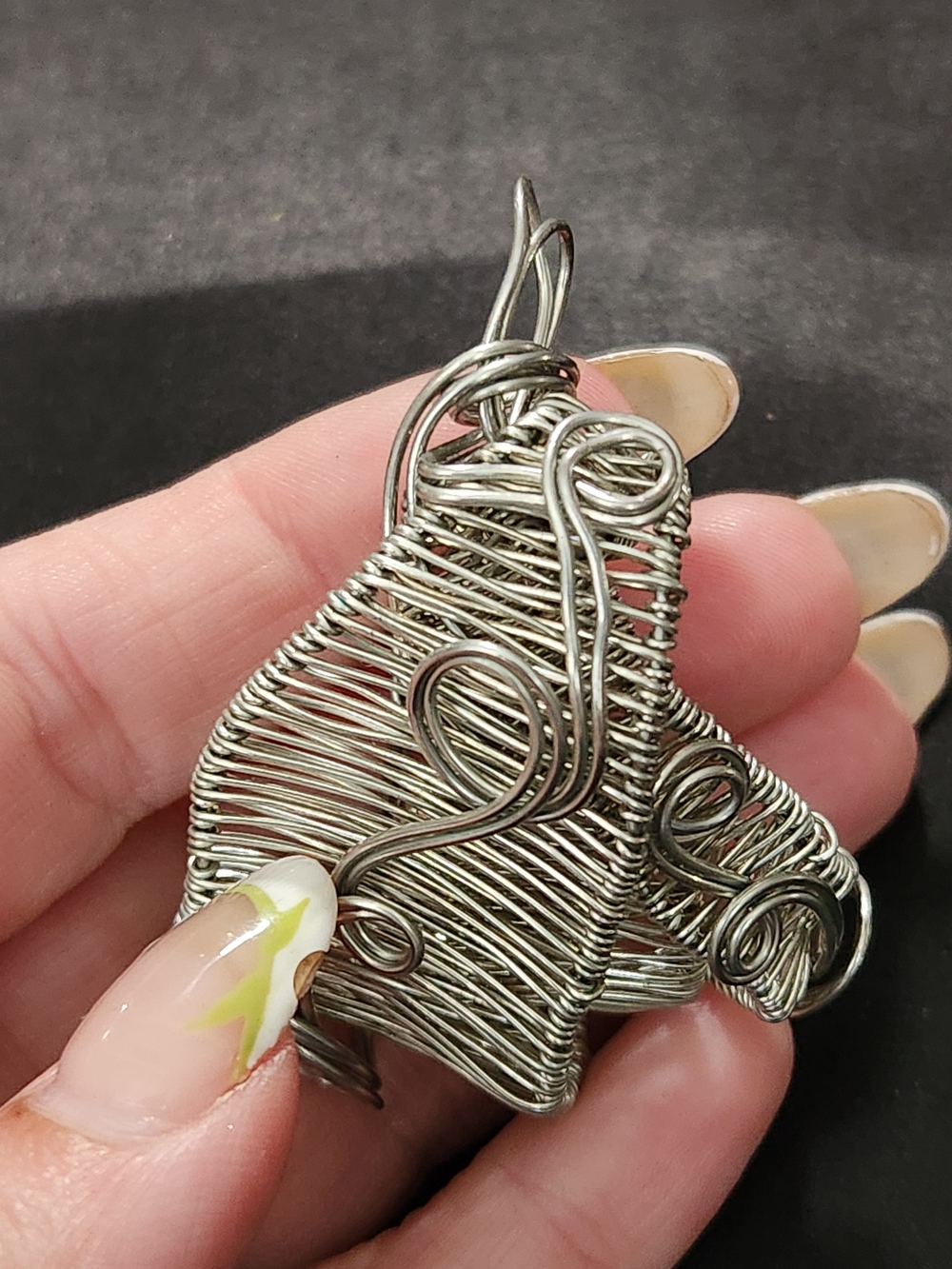 Handcrafted Silver Wire Wrapped Statement Pendant - Picture 5 of 6